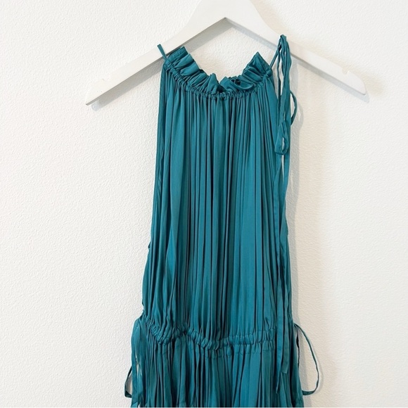 BONDI BORN Resplendent Gathered crinkled satin-twill maxi dress Derwent Small S - Picture 6 of 8